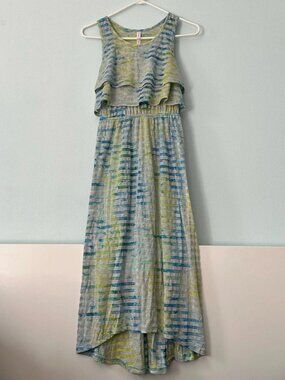 Xhilaration Kids Blue and Grey Striped Maxi Dress sz xl